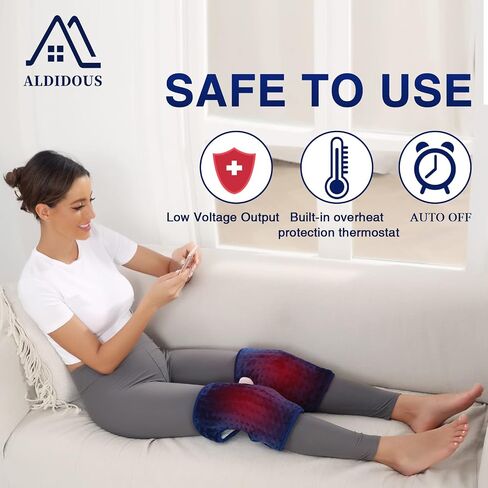 ALDIOUS Knee Heating Pads for Knee Pain, Electric Heated Knee Wraps for Joint Pain, Arthritis, Osteoarthritis, Heat Therapy Knee Brace for Men or Women, Auto Shut Off, 86-158℉ Temp in Saudi Arabia