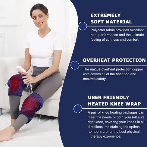 ALDIOUS Knee Heating Pads for Knee Pain, Electric Heated Knee Wraps for Joint Pain, Arthritis, Osteoarthritis, Heat Therapy Knee Brace for Men or Women, Auto Shut Off, 86-158℉ Temp in Saudi Arabia