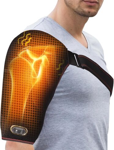 Shoulder Heating Pads for Rotator Cuff Pain - Heating Pad for Shoulders with 3 Adjustable Heating and Vibration - Heated Shoulder Wrap with Massage for Men Women in Kuwait