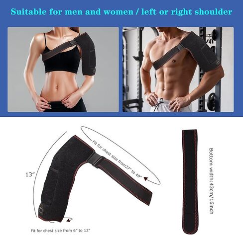 Shoulder Heating Pads for Rotator Cuff Pain - Heating Pad for Shoulders with 3 Adjustable Heating and Vibration - Heated Shoulder Wrap with Massage for Men Women in Kuwait