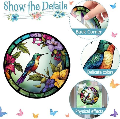 Hummingbird Window Clings Anti-Collision Window Clings Decals to Prevent Bird Strikes on Window Glass Non Adhesive Vinyl Cling Hummingbird Stickers in Saudi Arabia