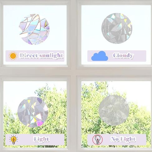 65Pieces Circle Window Clings Anti-Collision Window Decals To Save Birds From Window Collisions Window And Door Stickers Window Decals For Glass Windows Rainbow Stickers Clings in Saudi Arabia