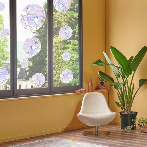65Pieces Circle Window Clings Anti-Collision Window Decals To Save Birds From Window Collisions Window And Door Stickers Window Decals For Glass Windows Rainbow Stickers Clings in Saudi Arabia