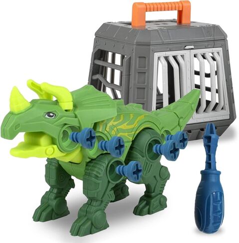 ArtCreativity Take Apart Triceratops Dinosaur Toy Kit, Assemblesaurus Dinosaur Toy with Cage & Screwdriver, Dinosaur Take Apart Toys for Kids with Movable Parts, Dinosaur Gifts for Kids Ages 3 and Up in Saudi Arabia