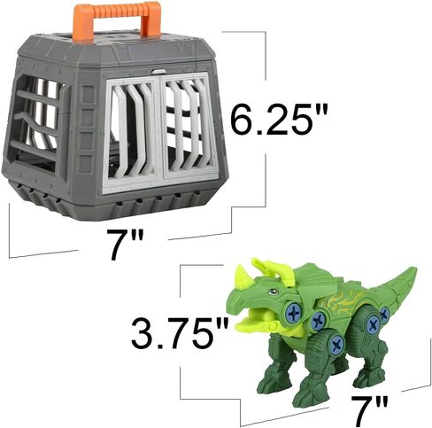 ArtCreativity Take Apart Triceratops Dinosaur Toy Kit, Assemblesaurus Dinosaur Toy with Cage & Screwdriver, Dinosaur Take Apart Toys for Kids with Movable Parts, Dinosaur Gifts for Kids Ages 3 and Up in Saudi Arabia