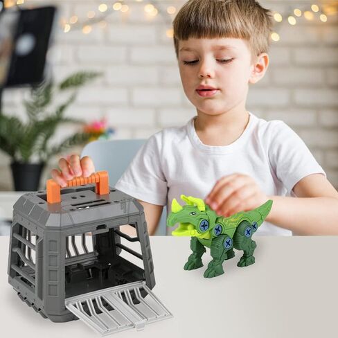 ArtCreativity Take Apart Triceratops Dinosaur Toy Kit, Assemblesaurus Dinosaur Toy with Cage & Screwdriver, Dinosaur Take Apart Toys for Kids with Movable Parts, Dinosaur Gifts for Kids Ages 3 and Up in Saudi Arabia