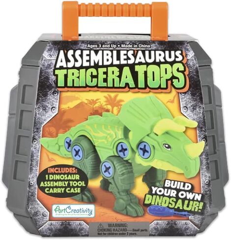 ArtCreativity Take Apart Triceratops Dinosaur Toy Kit, Assemblesaurus Dinosaur Toy with Cage & Screwdriver, Dinosaur Take Apart Toys for Kids with Movable Parts, Dinosaur Gifts for Kids Ages 3 and Up in Saudi Arabia