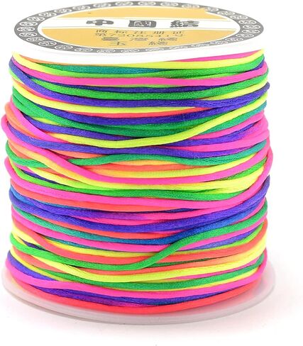 Pandahall 2 Rolls Nylon String for Bracelets, Red Black Nylon Cords 1mm Braided Thread String for Chinese Knotting Pendant Friendship Bracelets in Saudi Arabia