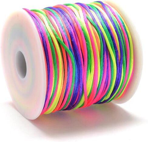 Pandahall 2 Rolls Nylon String for Bracelets, Red Black Nylon Cords 1mm Braided Thread String for Chinese Knotting Pendant Friendship Bracelets in Saudi Arabia