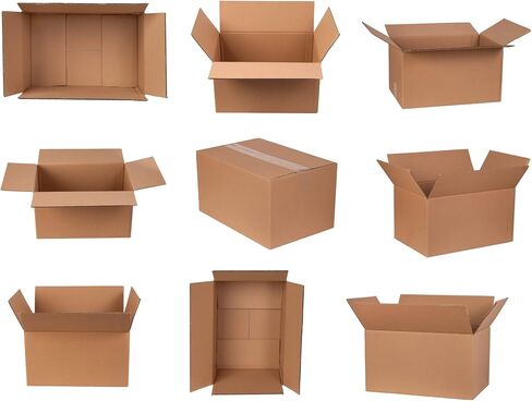 10 عبوات صغيرة الحجم من الدرجة B 12x8x9 صناديق متحركة - صناديق معاد تدويرها مع طباعة متنوعة على الجوانب - صناديق متحركة رخيصة in Saudi Arabia