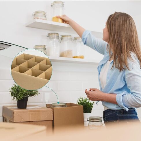 3 مجموعات من مجموعات الفواصل الزجاجية لصناديق نقل المطبخ، طقم صندوق نقل تعبئة أطباق المطبخ، عبوة واحدة تتضمن 5 فواصل مموجة تناسب صندوق مقاس 16 × 12 × 12 بوصة لتعبئة الشحن (الصندوق غير متضمن) in Kuwait