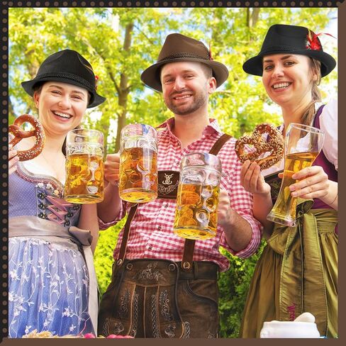 Funtery 6 Pieces Felt Bavarian Alpine Oktoberfest Hat Oktoberfest Alpine German Hats for Kids Adults Unisex Party in Saudi Arabia