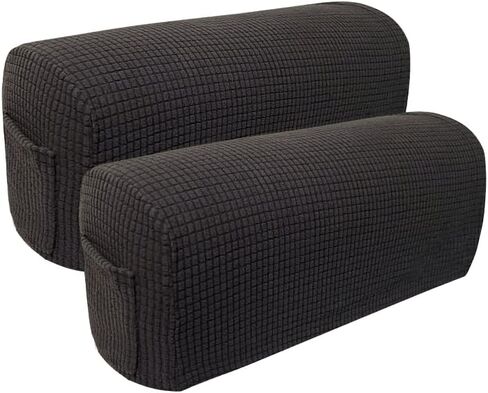 Sofa Armrest Covers Pack of 4 Sofa Arm Slipcovers with a Pocket Elastic Sofa Armrest Protector Removable Couch Arm Covers Anti-Slip Armrest Covers Christmas Decoration (Wine Red) in Saudi Arabia