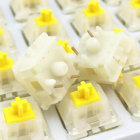 Gateron Milky Yellow Pro V2 Switches,Pre Lubed Linear 5 Pin Switch Compatible MX Mechanical Gaming Keyboard(72 PCS) in Saudi Arabia
