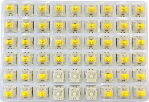 Gateron Milky Yellow Pro V2 Switches,Pre Lubed Linear 5 Pin Switch Compatible MX Mechanical Gaming Keyboard(72 PCS) in Saudi Arabia