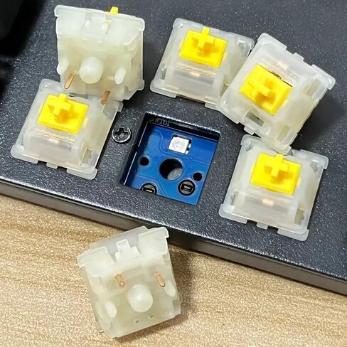 Gateron Milky Yellow Pro V2 Switches,Pre Lubed Linear 5 Pin Switch Compatible MX Mechanical Gaming Keyboard(72 PCS) in Saudi Arabia