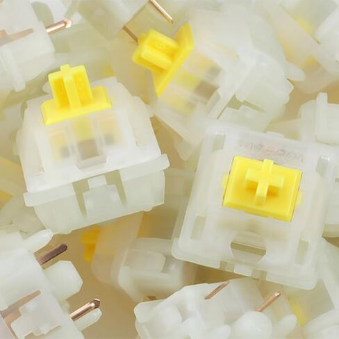 مفاتيح لوحة المفاتيح GATERON Milky Yellow Pro، KS-3X1 الخطية RGB LED مسبقة التشحيم 5 دبابيس مفاتيح للوحة المفاتيح الميكانيكية MX (35 قطعة) in Saudi Arabia