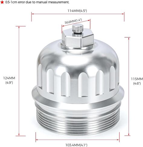 Aluminum 68065612AA Fuel Filter Canister Housing Cover Cap Relacement For 10-on Dodge Ram 2500 3500 4500 5500 6.7L Cummins Truck Diesel Engine (Silver) in Saudi Arabia