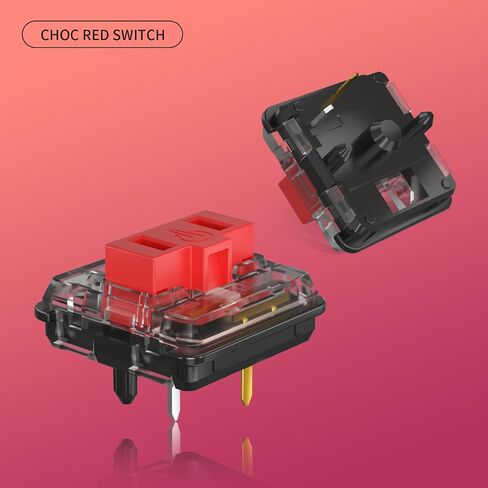المتجر الرسمي مفتاح منخفض 1350 مفتاح لوحة مفاتيح ميكانيكي بلون الشوكولاتة RGB SMD Clicky (30، أحمر شوكلي) in Kuwait