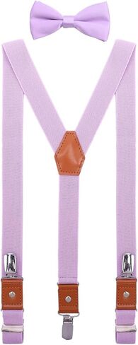 Mens Kids Suspenders Bow Tie Set Adjustable Y Back Elastic in Saudi Arabia