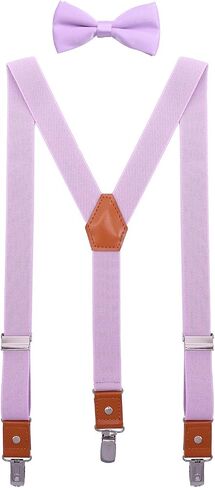 Mens Kids Suspenders Bow Tie Set Adjustable Y Back Elastic in Saudi Arabia