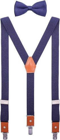 Mens Kids Suspenders Bow Tie Set Adjustable Y Back Elastic in Saudi Arabia