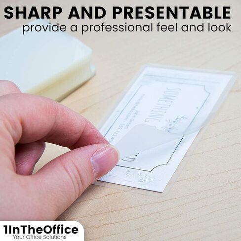 أكياس تغليف بطاقات العمل الحرارية 1InTheOffice، 5 مل، 3.75 بوصة × 2.25 بوصة، شفافة غير لامعة، (200/صندوق) in Saudi Arabia