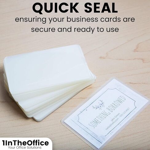 أكياس تغليف بطاقات العمل الحرارية 1InTheOffice، 5 مل، 3.75 بوصة × 2.25 بوصة، شفافة غير لامعة، (200/صندوق) in Saudi Arabia