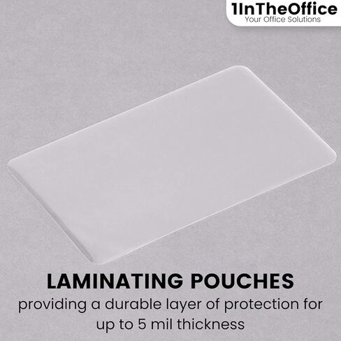 أكياس تغليف بطاقات العمل الحرارية 1InTheOffice، 5 مل، 3.75 بوصة × 2.25 بوصة، شفافة غير لامعة، (200/صندوق) in Saudi Arabia