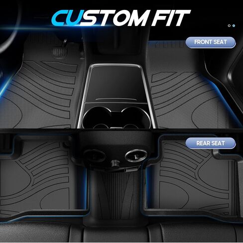 سجادات أرضية مخصصة لموديلات 2012-2018 Ram 1500 2500 3500، 2019-2023 Ram 1500 Classic Crew Cab، بطانة أرضية السيارة TPE لجميع الأحوال الجوية، مجموعة كاملة من الصف الأول والثاني الأمامي والخلفي - أسود، 3 قطع in Saudi Arabia