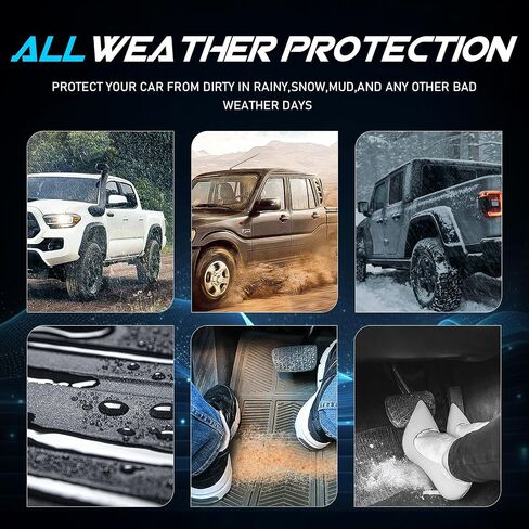 سجادات أرضية مخصصة لموديلات 2012-2018 Ram 1500 2500 3500، 2019-2023 Ram 1500 Classic Crew Cab، بطانة أرضية السيارة TPE لجميع الأحوال الجوية، مجموعة كاملة من الصف الأول والثاني الأمامي والخلفي - أسود، 3 قطع in Saudi Arabia