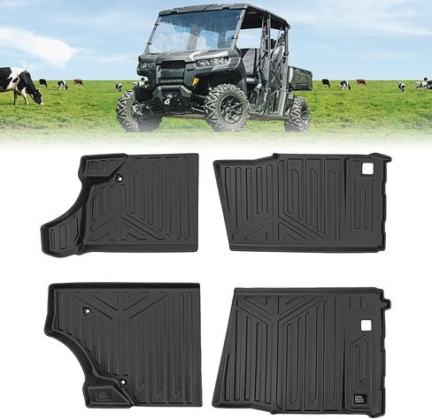 KEMIMOTO Floor Mats 4pcs, Compatible with Can-Am Defender MAX, Custom Fit | TPE Material | No Slip in Saudi Arabia