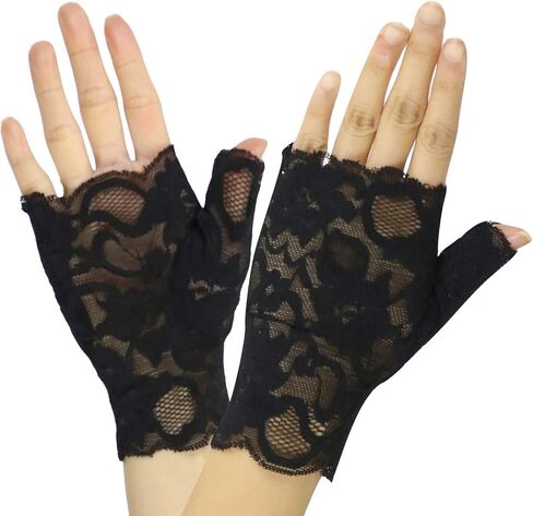 ToBeInStyle Women’s Elegant Delicate Colorful Lace Fingerless Wrist Gloves in Saudi Arabia