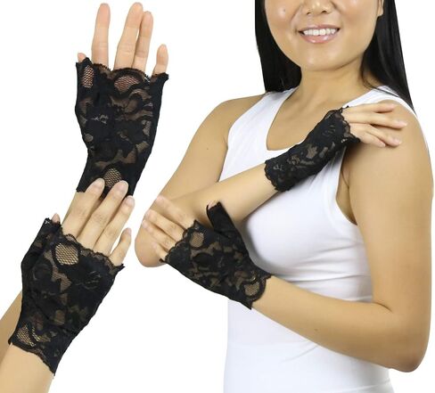 ToBeInStyle Women’s Elegant Delicate Colorful Lace Fingerless Wrist Gloves in Saudi Arabia