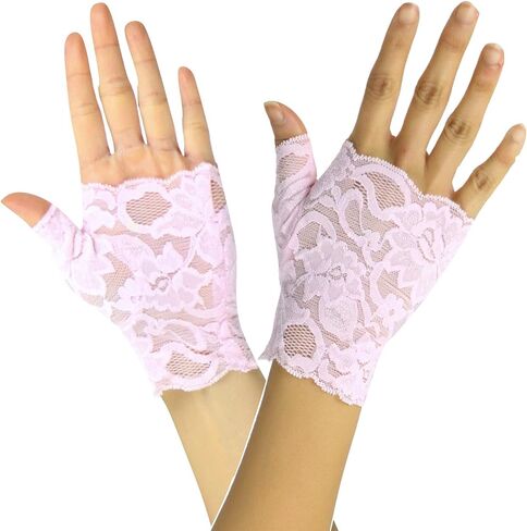 ToBeInStyle Women’s Elegant Delicate Colorful Lace Fingerless Wrist Gloves in Saudi Arabia
