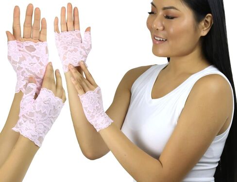 ToBeInStyle Women’s Elegant Delicate Colorful Lace Fingerless Wrist Gloves in Saudi Arabia