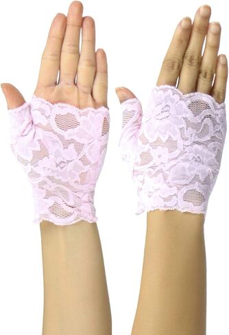 ToBeInStyle Women’s Elegant Delicate Colorful Lace Fingerless Wrist Gloves in Saudi Arabia