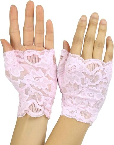 ToBeInStyle Women’s Elegant Delicate Colorful Lace Fingerless Wrist Gloves in Saudi Arabia