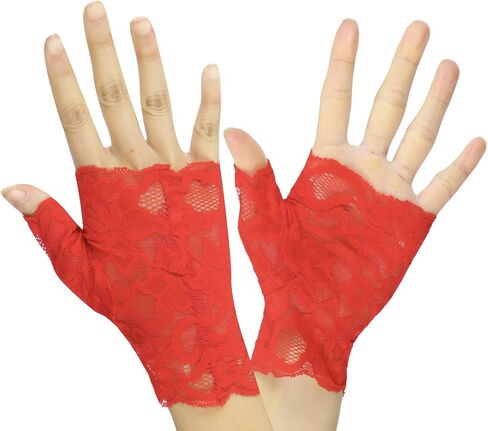ToBeInStyle Women’s Elegant Delicate Colorful Lace Fingerless Wrist Gloves in Saudi Arabia
