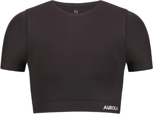 AUROLA Essentials Seamless Short Sleeve Crop Top for Women Workout Active Comfort Athletic Shirts Tee in Kuwait