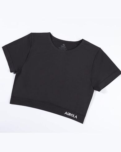 AUROLA Essentials Seamless Short Sleeve Crop Top for Women Workout Active Comfort Athletic Shirts Tee in Kuwait