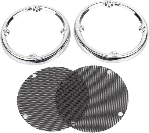 Tour-Pak Rear Speaker Trim Cover Speaker Grills Accents for Harley Touring Electra Glide FLHTC 1996–2013 Street Glide FLHX 2006–2013, Chrome in Kuwait