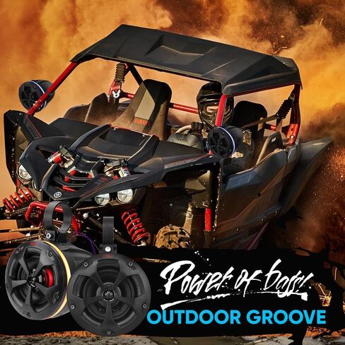 PyleUsa Waterproof Off-Road Speakers with Amplifier 4 Inch 800W 4-Channel Marine Grade Wakeboard Tower System w/ RGB Lights,Remote, Full Range Outdoor Audio Stereo Speaker for ATV,UTV,Quad, Jeep, Boat in Saudi Arabia