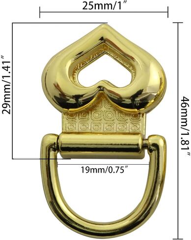4PCS Suspension Clasp Heart-shape Stud Screw Metal Bag Clip Buckle in Saudi Arabia