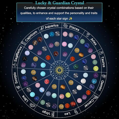 Zodiac Bracelets for Women 18K Gold Plated Natural Stone Zodiac Sign Bracelets Gemstone Beads Healing Crystal Bracelets Constellation Horoscope Jewelry Gifts in Kuwait