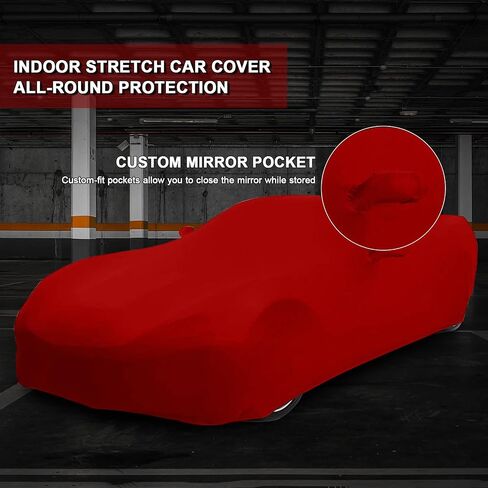 Car Cover Indoor Compatible with Corvette C8 Stingray, Z06, Z51 Corvettes 2020 2021 2022 2023 2024, Stretch Satin DustProof Protection Ultimate Custom Full Car Cover for Underground Garage Car Show in Saudi Arabia
