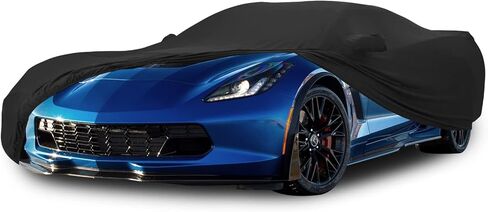 Car Cover Indoor Compatible with Corvette C8 Stingray, Z06, Z51 Corvettes 2020 2021 2022 2023 2024, Stretch Satin DustProof Protection Ultimate Custom Full Car Cover for Underground Garage Car Show in Saudi Arabia