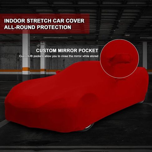 Car Cover Indoor Compatible with Corvette C8 Stingray, Z06, Z51 Corvettes 2020 2021 2022 2023 2024, Stretch Satin DustProof Protection Ultimate Custom Full Car Cover for Underground Garage Car Show in Saudi Arabia