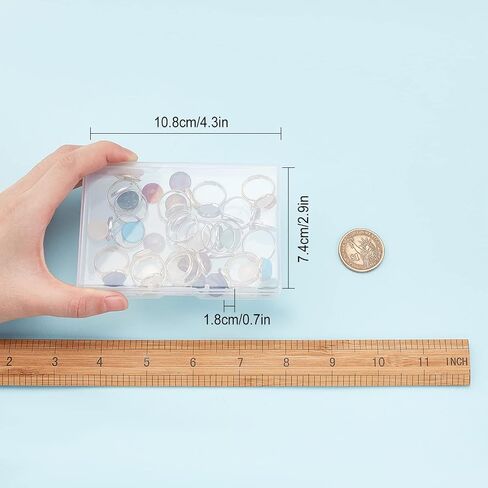 SUNNYCLUE 1 Box 30Pcs DIY 15 Sets Adjustable Finger Ring Blank Bases Synthetic Turquoise Cabochons Ring Settings for Jewelry Making Finger Ring Making Kit Brass Ring Blanks Adult Craft Silver Color in Saudi Arabia