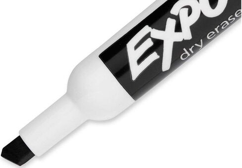 EXPO 80001 Low Odor Chisel Point Dry Erase Markers, Low Odor Alcohol-Based Ink, Designed for Whiteboards, and Glass, Black, 12 Units per Box, Pack of 12 Boxes, 144 Markers Total in Saudi Arabia